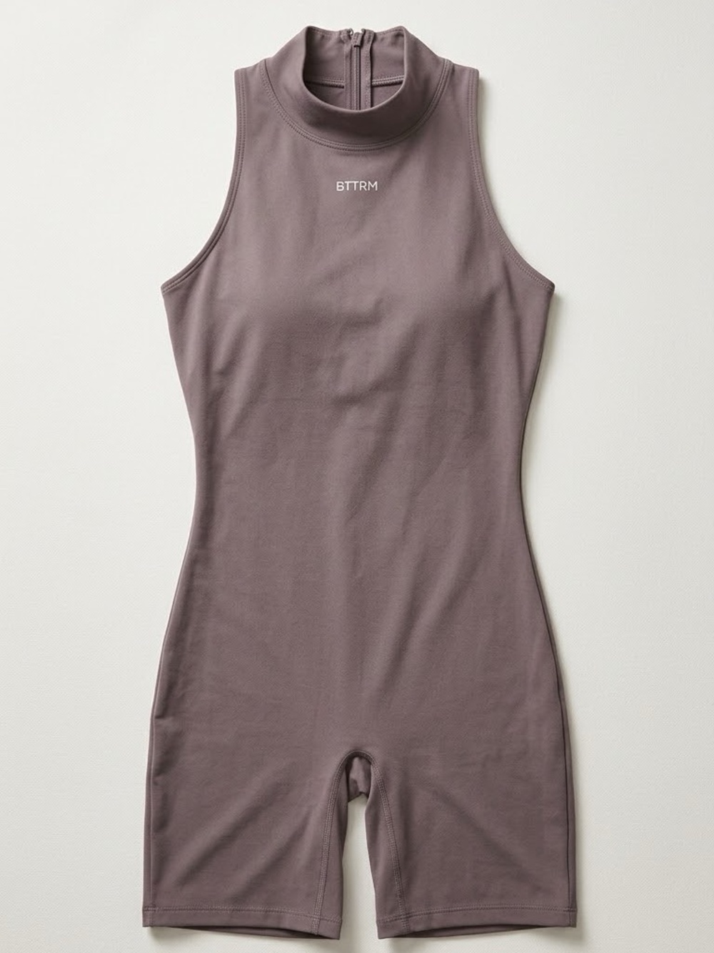 Better Me BTTRM Mauve Mock Neck Romper Zip-Back Onesie Sleeveless Women’s M